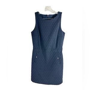 NWT Banana Republic Jacquard Sheath Dress Navy Blue Cocktail Dress Sz8 Nautical